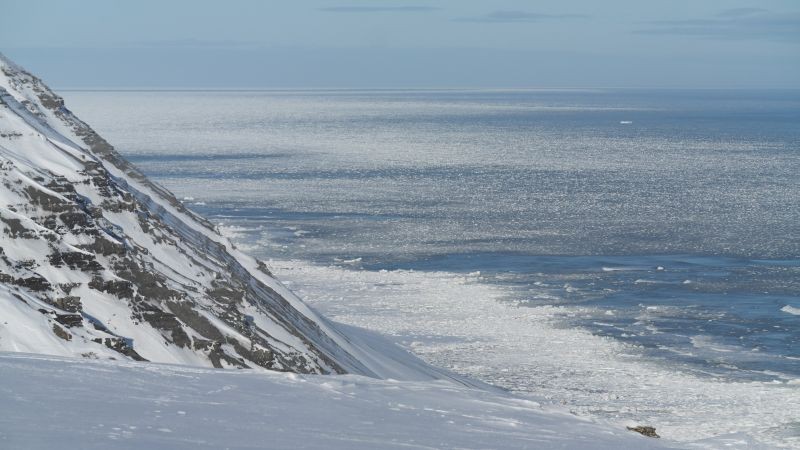 Isbeltet utenfor Knulterodden og nordover.